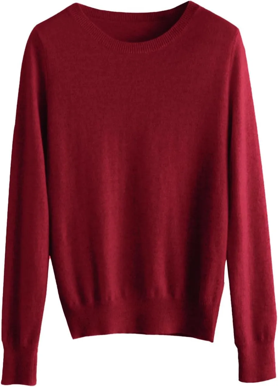Cashmere Sweaters for Women Wool Blend Knit Sweater Long Sleeve Crewneck Pullover Sweater 2025 Trendy Spring Outfits