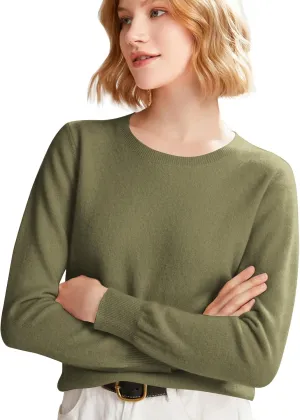 Cashmere Sweaters for Women Wool Blend Knit Sweater Long Sleeve Crewneck Pullover Sweater 2025 Trendy Spring Outfits