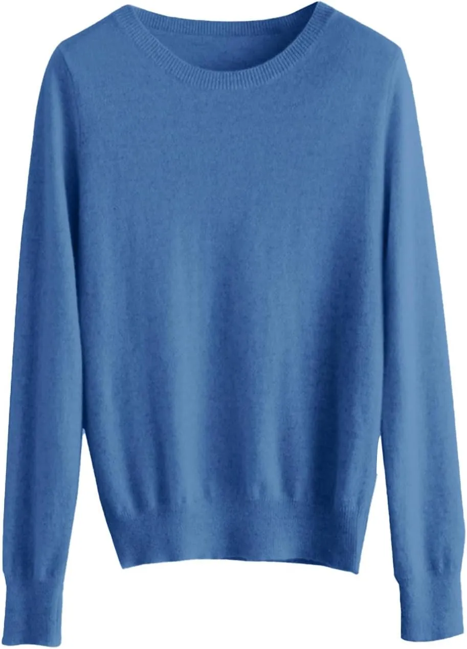 Cashmere Sweaters for Women Wool Blend Knit Sweater Long Sleeve Crewneck Pullover Sweater 2025 Trendy Spring Outfits