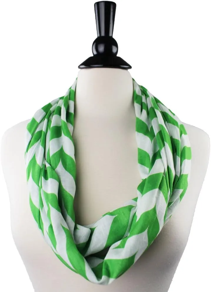 Chevron Hidden Zipper Pocket Scarf - Fashion Scarf for Women - All Seasons