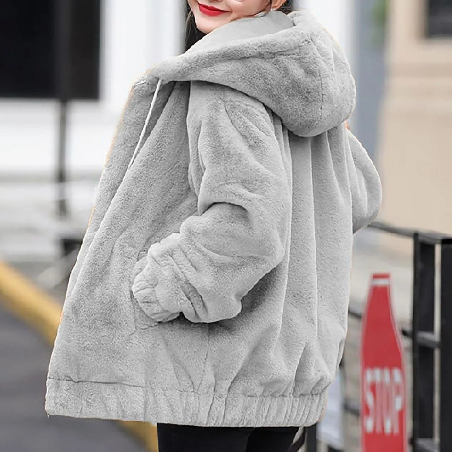 ChicCrate Winter Coats for Women 2025 Warm Sherpa Fleece Lined Distressed Jackets Parka Faux Suede Pea Coat Outerwear