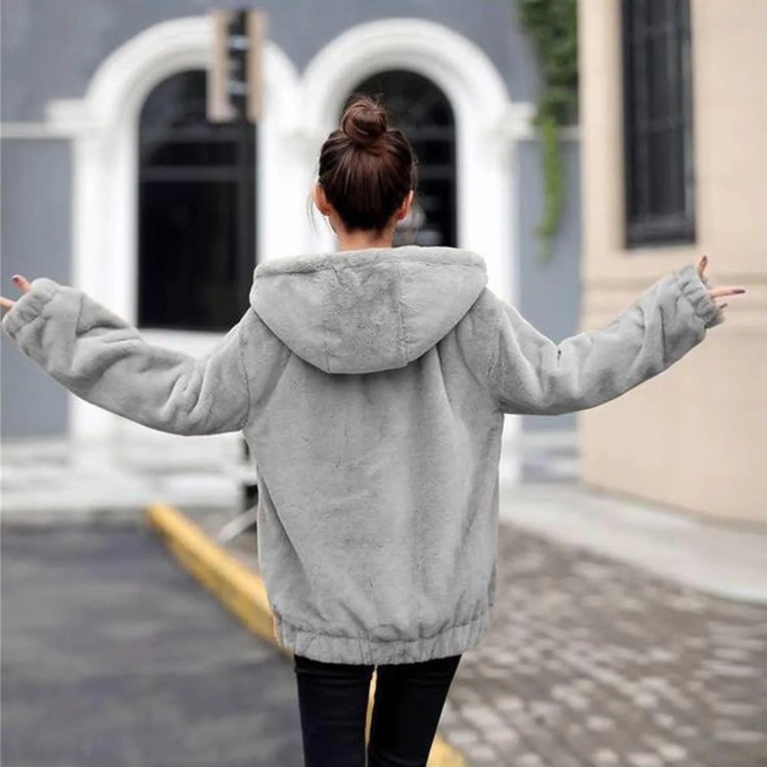 ChicCrate Winter Coats for Women 2025 Warm Sherpa Fleece Lined Distressed Jackets Parka Faux Suede Pea Coat Outerwear