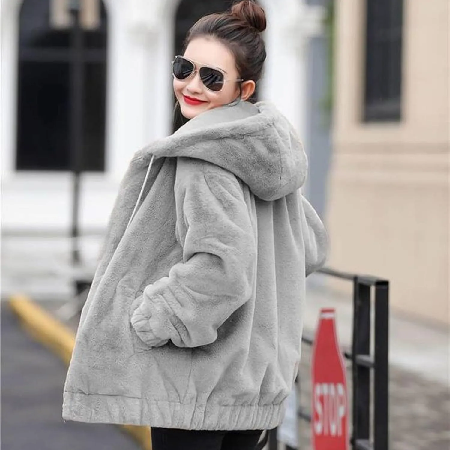 ChicCrate Winter Coats for Women 2025 Warm Sherpa Fleece Lined Distressed Jackets Parka Faux Suede Pea Coat Outerwear