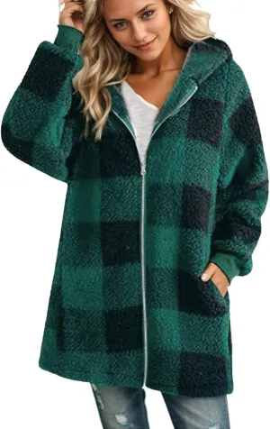 ChicCrate Womens Flannel Shacket Jacket Casual Plaid Long Sleeve Shirt Trendy Oversized Coats Fall Clothes Winter Outfit 2025