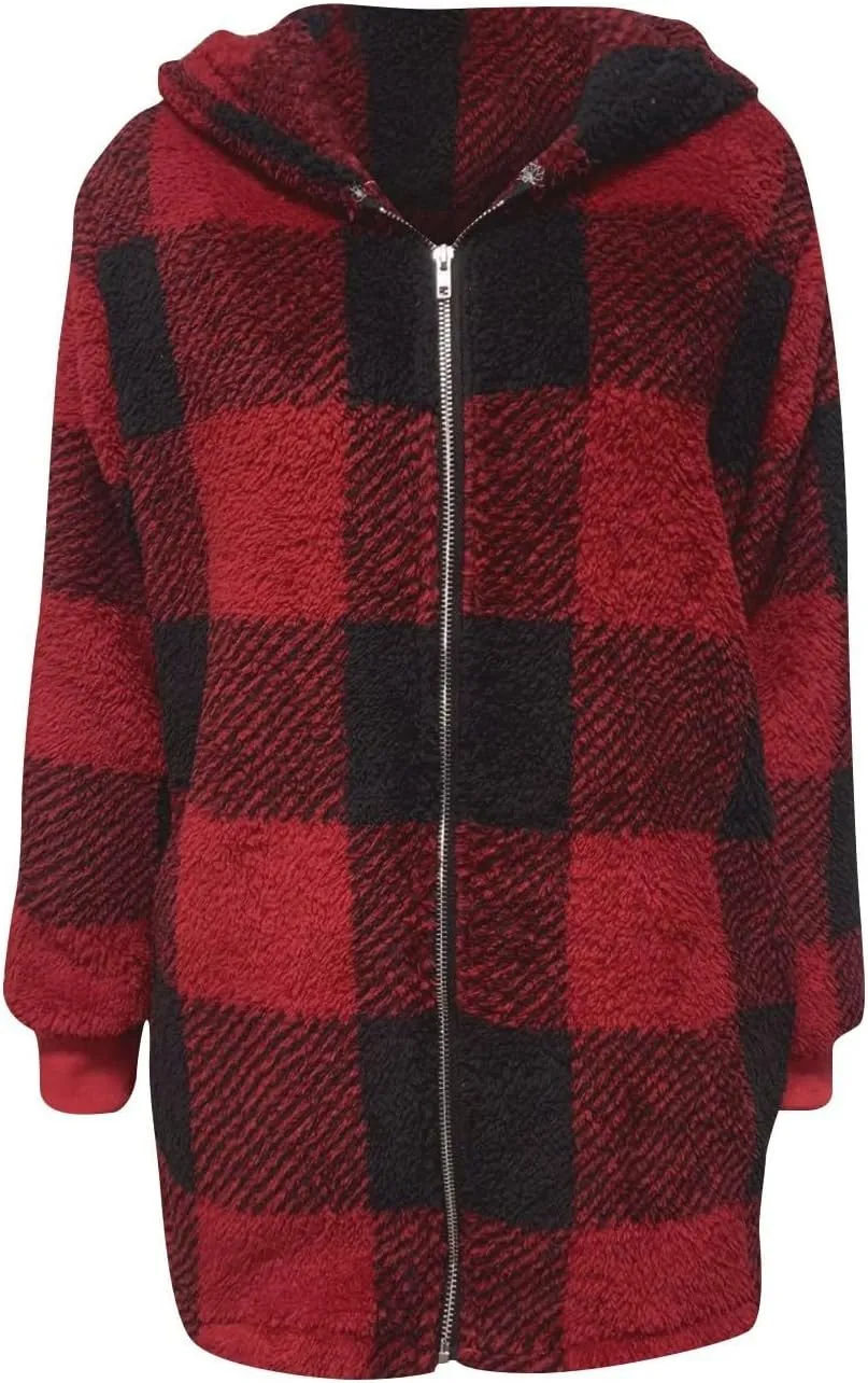 ChicCrate Womens Flannel Shacket Jacket Casual Plaid Long Sleeve Shirt Trendy Oversized Coats Fall Clothes Winter Outfit 2025