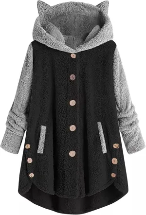 ChicCrate Womens Jacket Warm Fleece Teddy Fuzzy Wool Biker Fur Jackets Coats Loose Sherpa Outerwear Cardigan