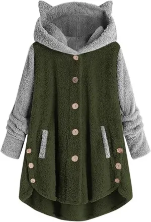 ChicCrate Womens Jacket Warm Fleece Teddy Fuzzy Wool Biker Fur Jackets Coats Loose Sherpa Outerwear Cardigan