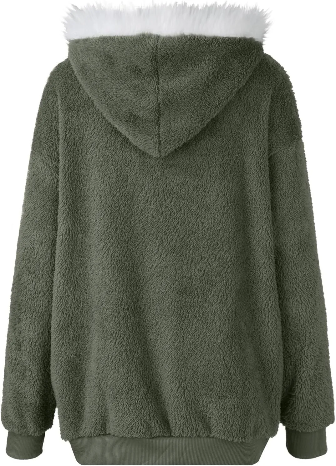 ChicCrate Womens Winter Coats Sherpa Jacket Fuzzy Fleece Jackets Oversized Casual Warm Outwear Zip Hooded Overcoat