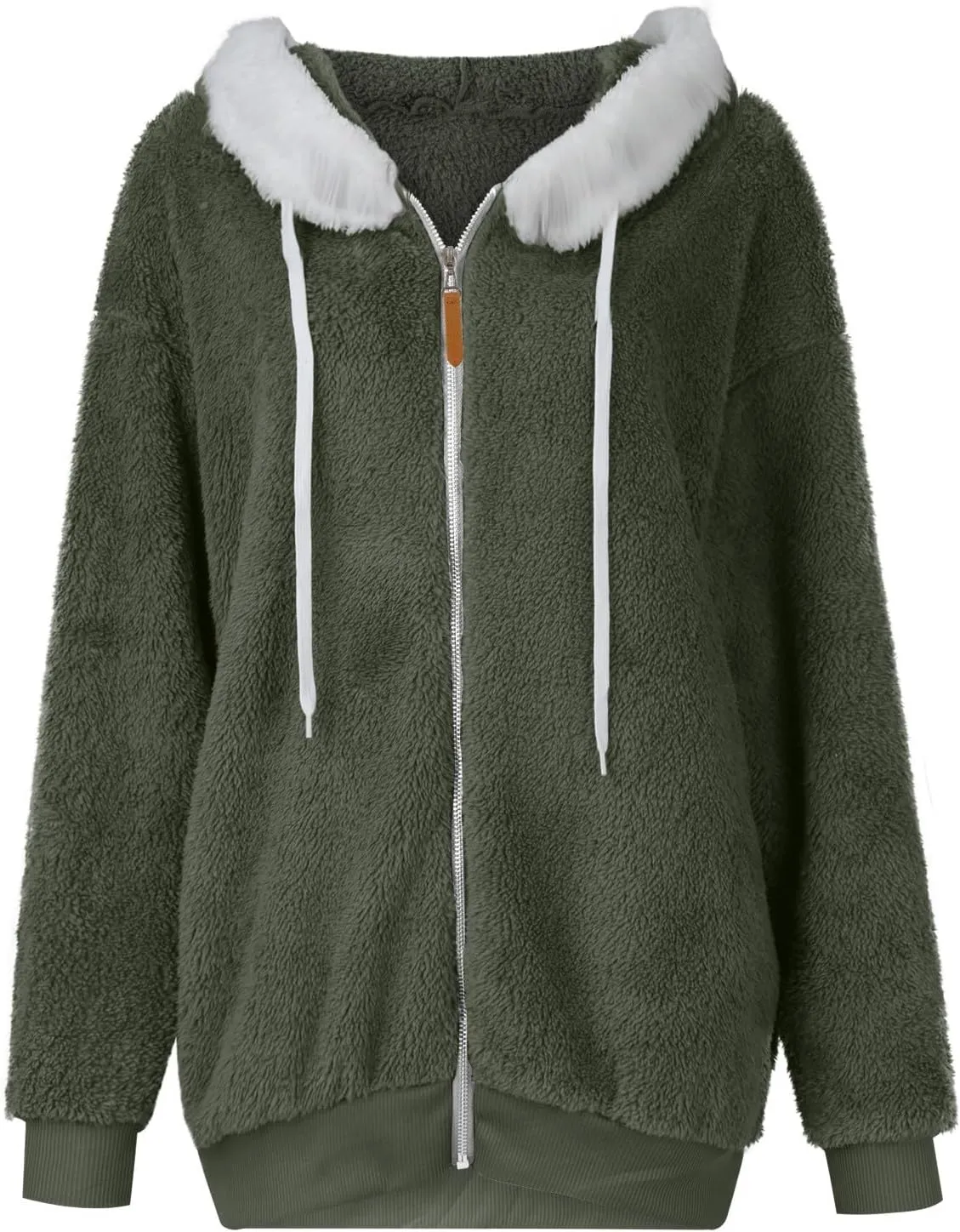ChicCrate Womens Winter Coats Sherpa Jacket Fuzzy Fleece Jackets Oversized Casual Warm Outwear Zip Hooded Overcoat