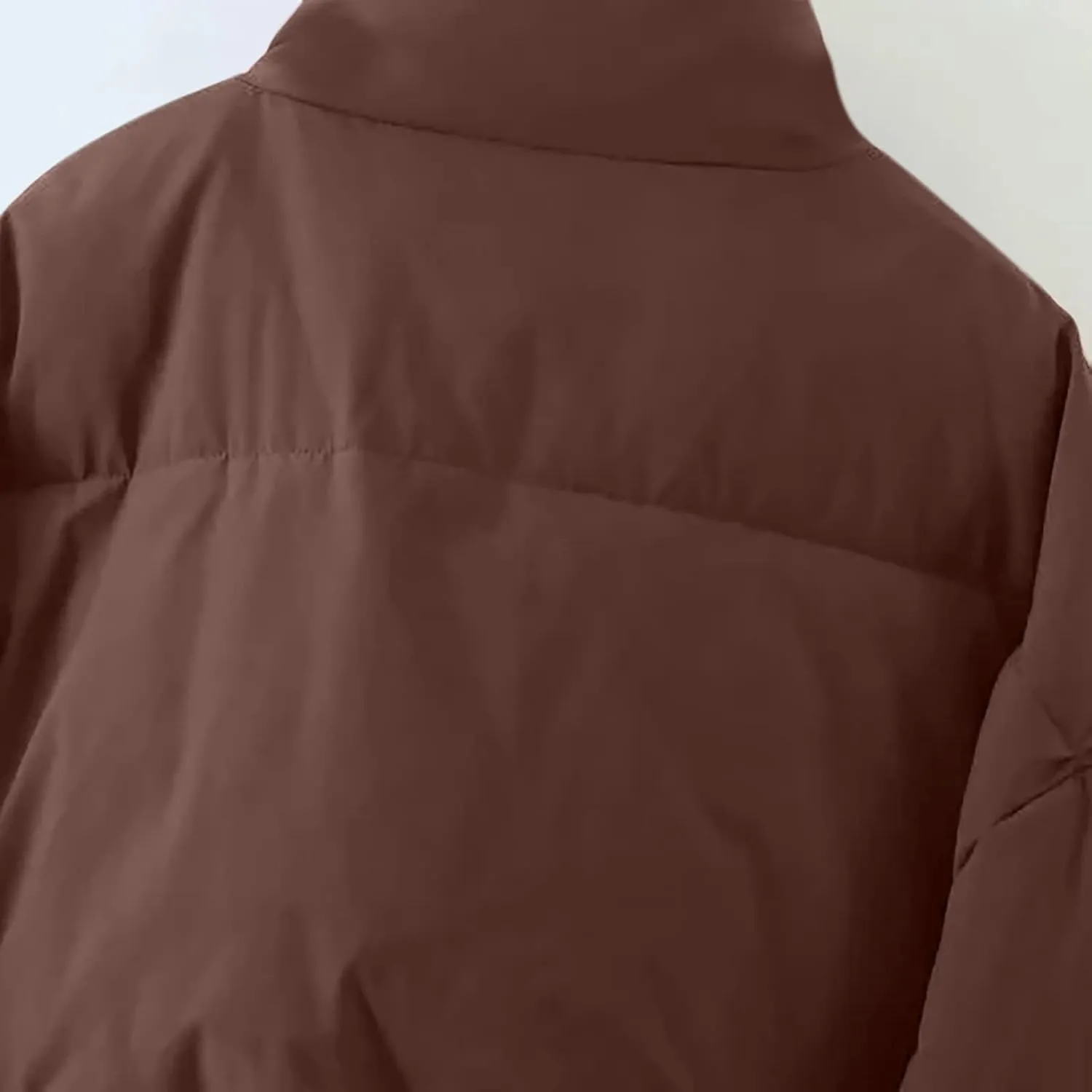DASAYO Women Puffy Stand Collar Zip Up Puffer Jacket Fashion Quilted Down Outdoor Coats Winter Warm Baggy Padding Jackets Top
