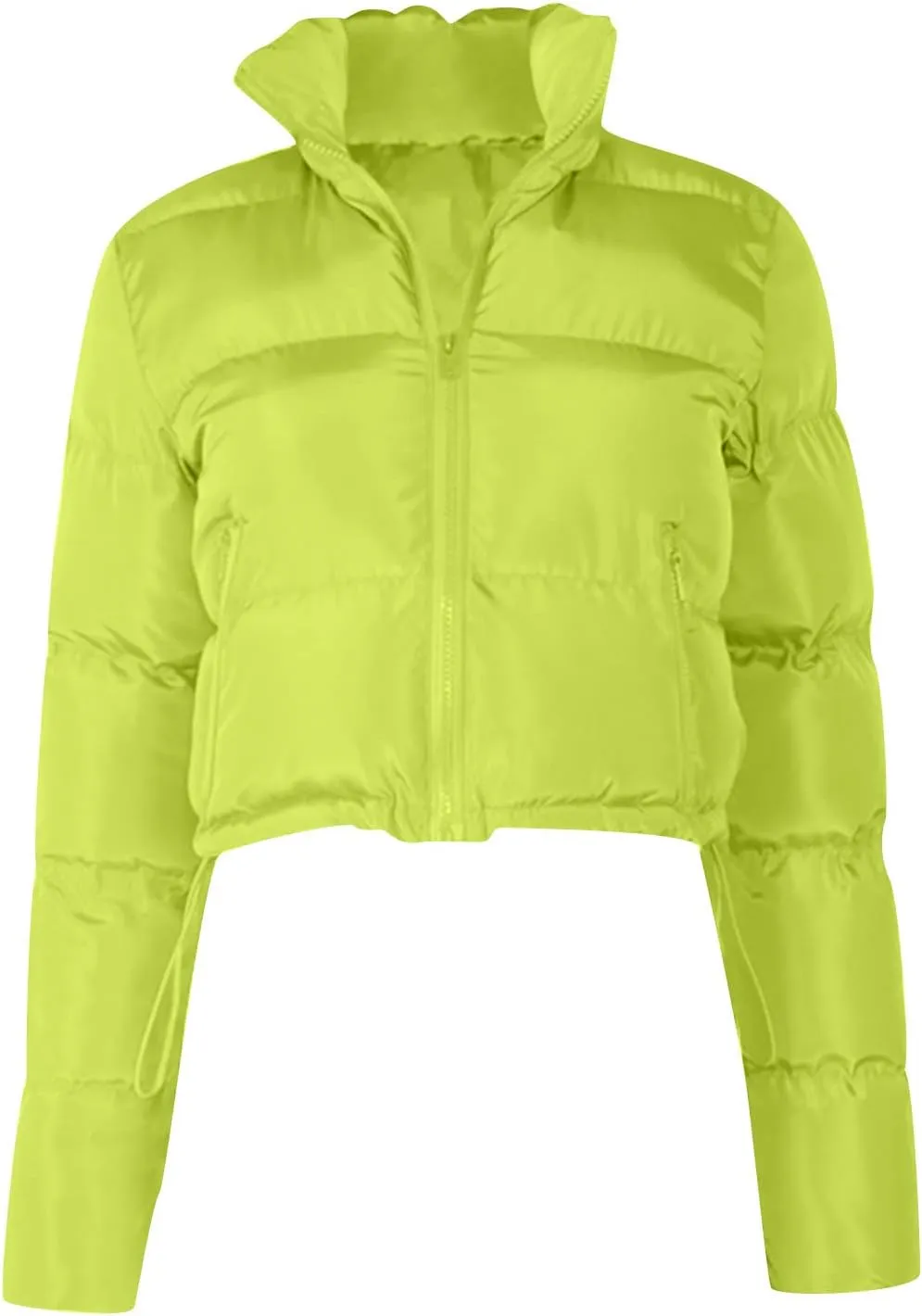 DASAYO Womens Zipper Short Puffer Jacket Bubble Puffy Quilted Down Coat Softest Winter Coat Fashion Water Repellent