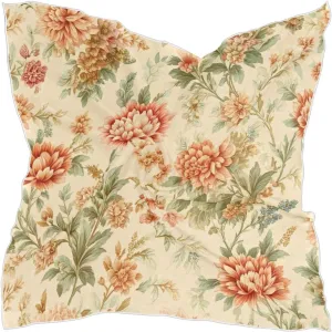 Digital Floral Printing Silk Head Scarf 24" Square Soft Feeling Satin Hair Scarf Silk Bandana Neck Scarf for Women Girls