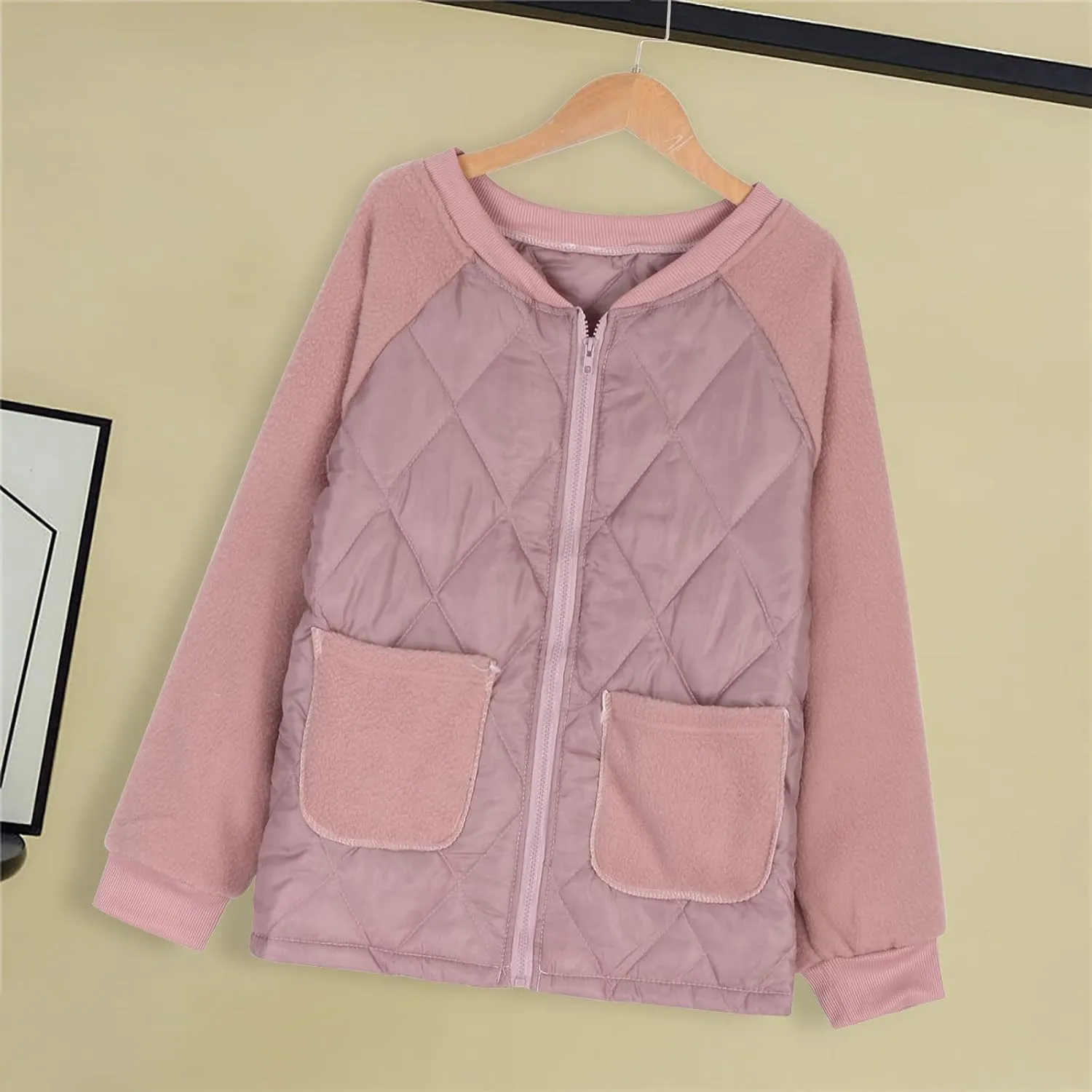DOLKFU Women Full Zip Up Puffer Jacket Lightweight Warm Winter Clothes Quilted Coat 2022 Down Jackets Outwear With Pockets