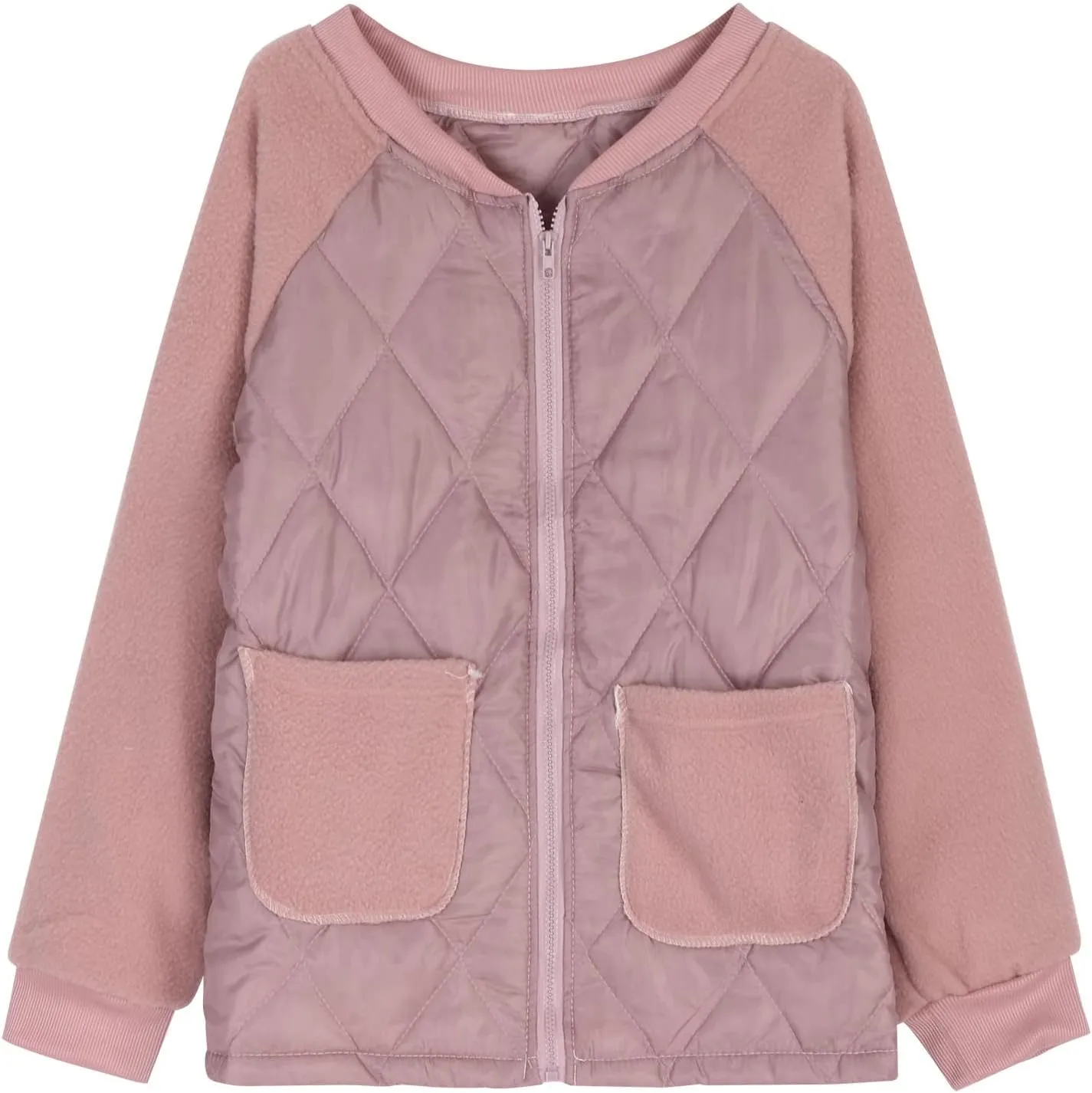 DOLKFU Women Full Zip Up Puffer Jacket Lightweight Warm Winter Clothes Quilted Coat 2022 Down Jackets Outwear With Pockets