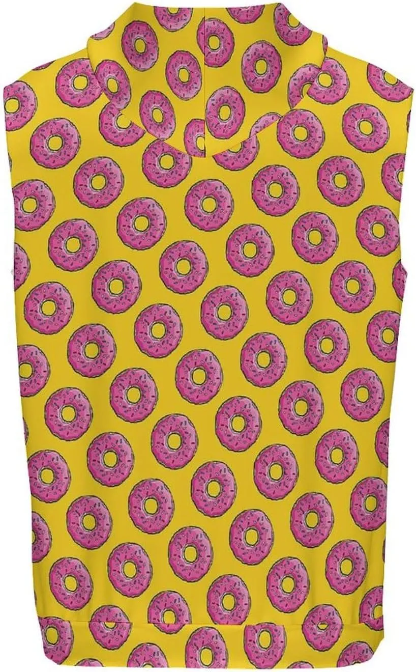 Doughnut Men's Workout Tank Tops Sleeveless Running Shirts With Hoodie Workout Hooded