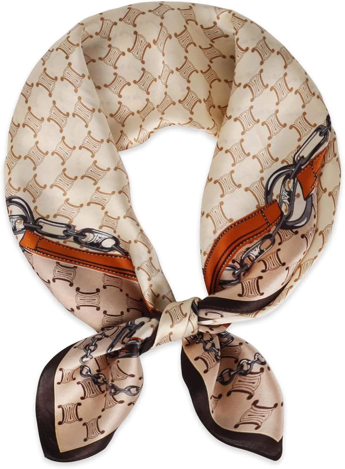 EXTREE 100% Pure Mulberry Silk Scarf Fashion Hair for Women Scarf Lightweight Square Neckerchief 27.5× 27.5 inches