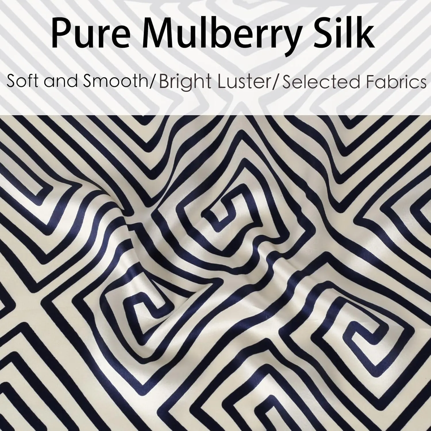 EXTREE 100% Pure Mulberry Silk Scarf Fashion Hair for Women Scarf Lightweight Square Neckerchief 27.5× 27.5 inches