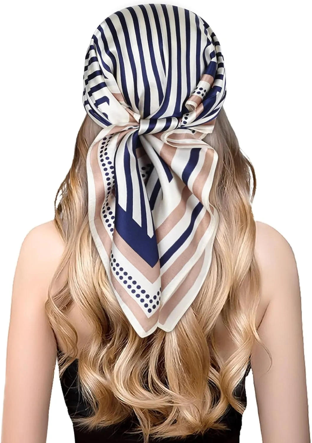 EXTREE 100% Pure Mulberry Silk Scarf Fashion Hair for Women Scarf Lightweight Square Neckerchief 27.5× 27.5 inches