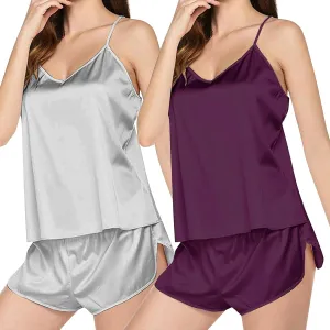 Fall Clothing Pajamas Set V Neck Lace Camisole Undershirt Sleeveless Shorts Women's Trendy Outfits For Women 2024