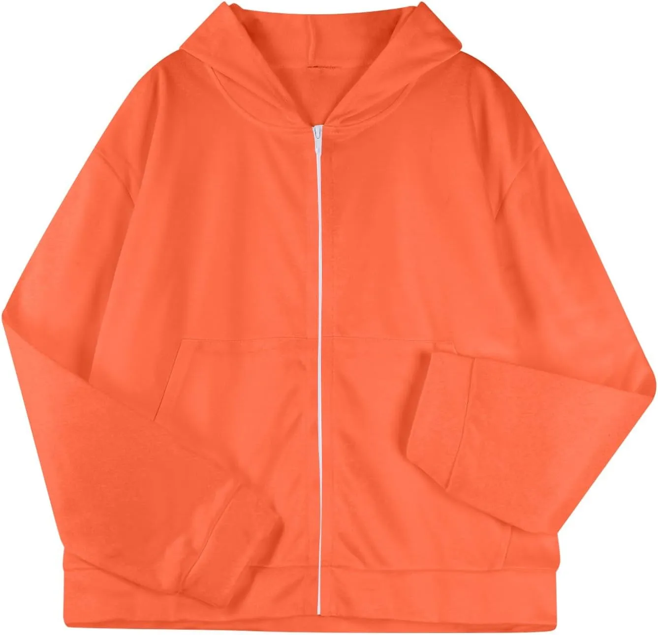 fanmpghleoo Fleece Hoodie Women Plain Oversized Zip Up Hooded Sweatshirt Y2k Zipper Comfy Hoodies Athletic Cropped Jackets