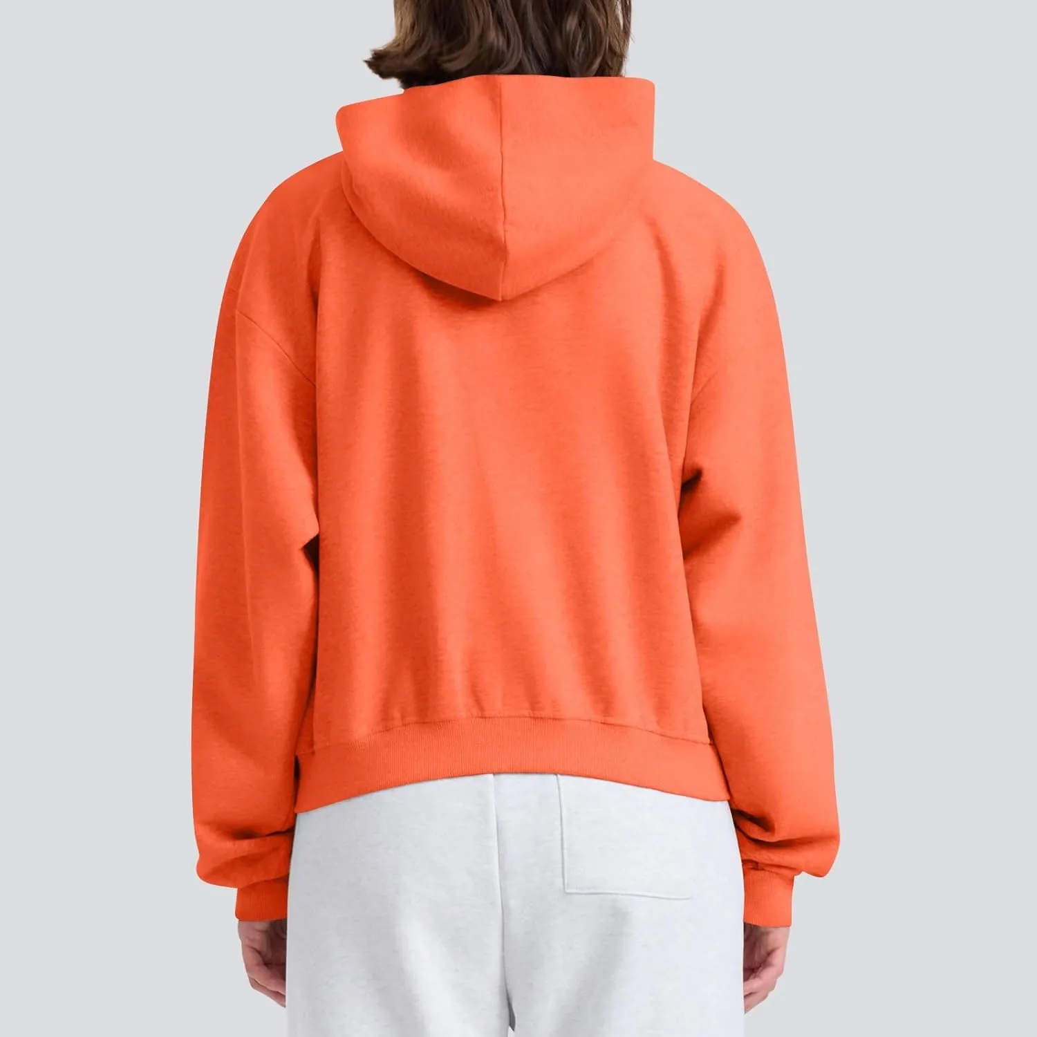 fanmpghleoo Fleece Hoodie Women Plain Oversized Zip Up Hooded Sweatshirt Y2k Zipper Comfy Hoodies Athletic Cropped Jackets