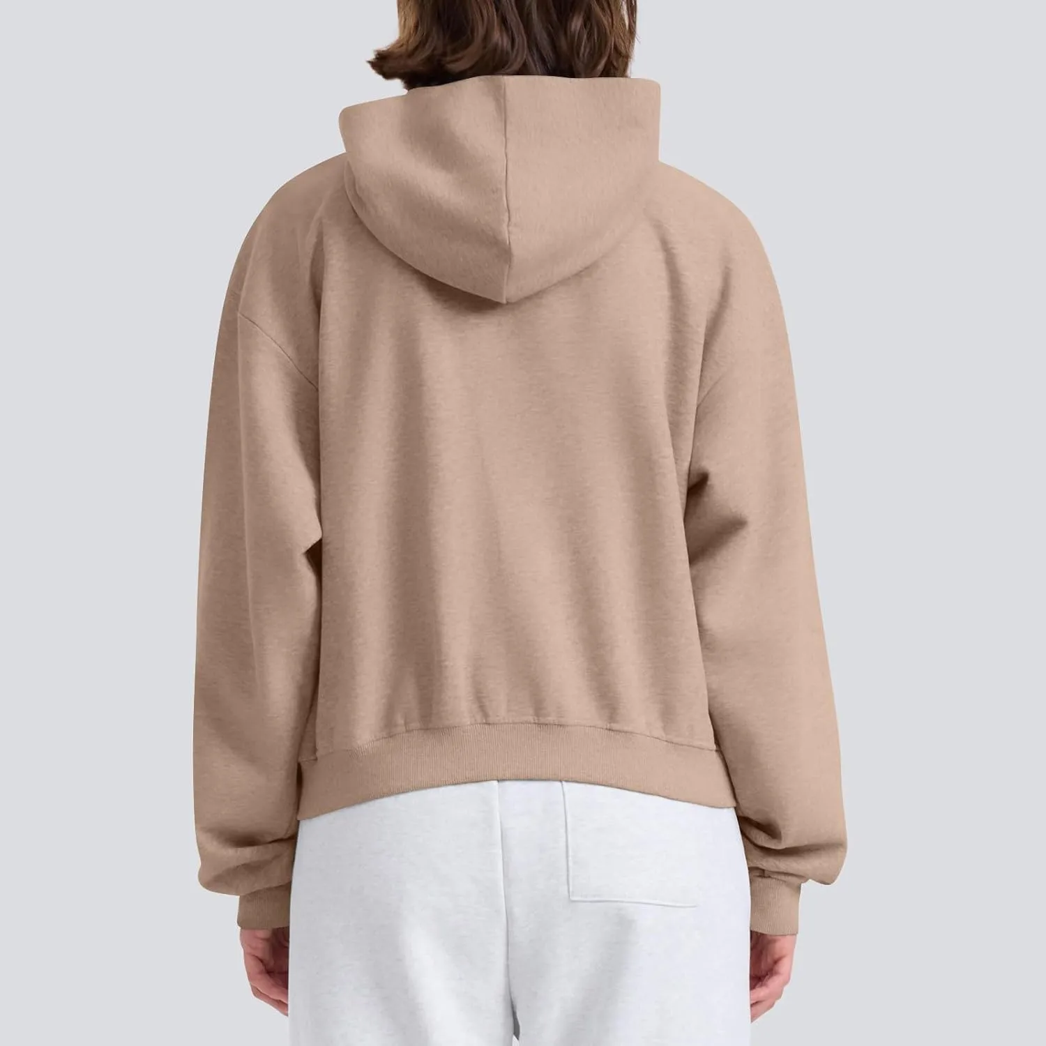 fanmpghleoo Fleece Hoodie Women Plain Oversized Zip Up Hooded Sweatshirt Y2k Zipper Comfy Hoodies Athletic Cropped Jackets