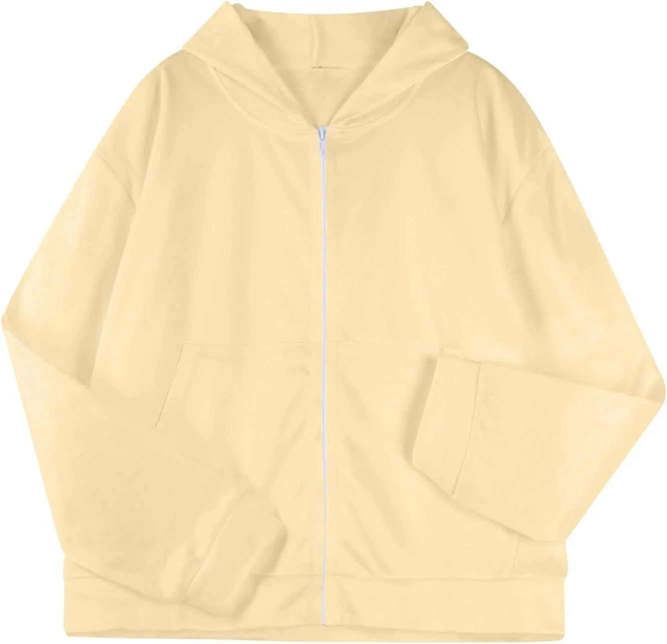 fanmpghleoo Fleece Hoodie Women Plain Oversized Zip Up Hooded Sweatshirt Y2k Zipper Comfy Hoodies Athletic Cropped Jackets