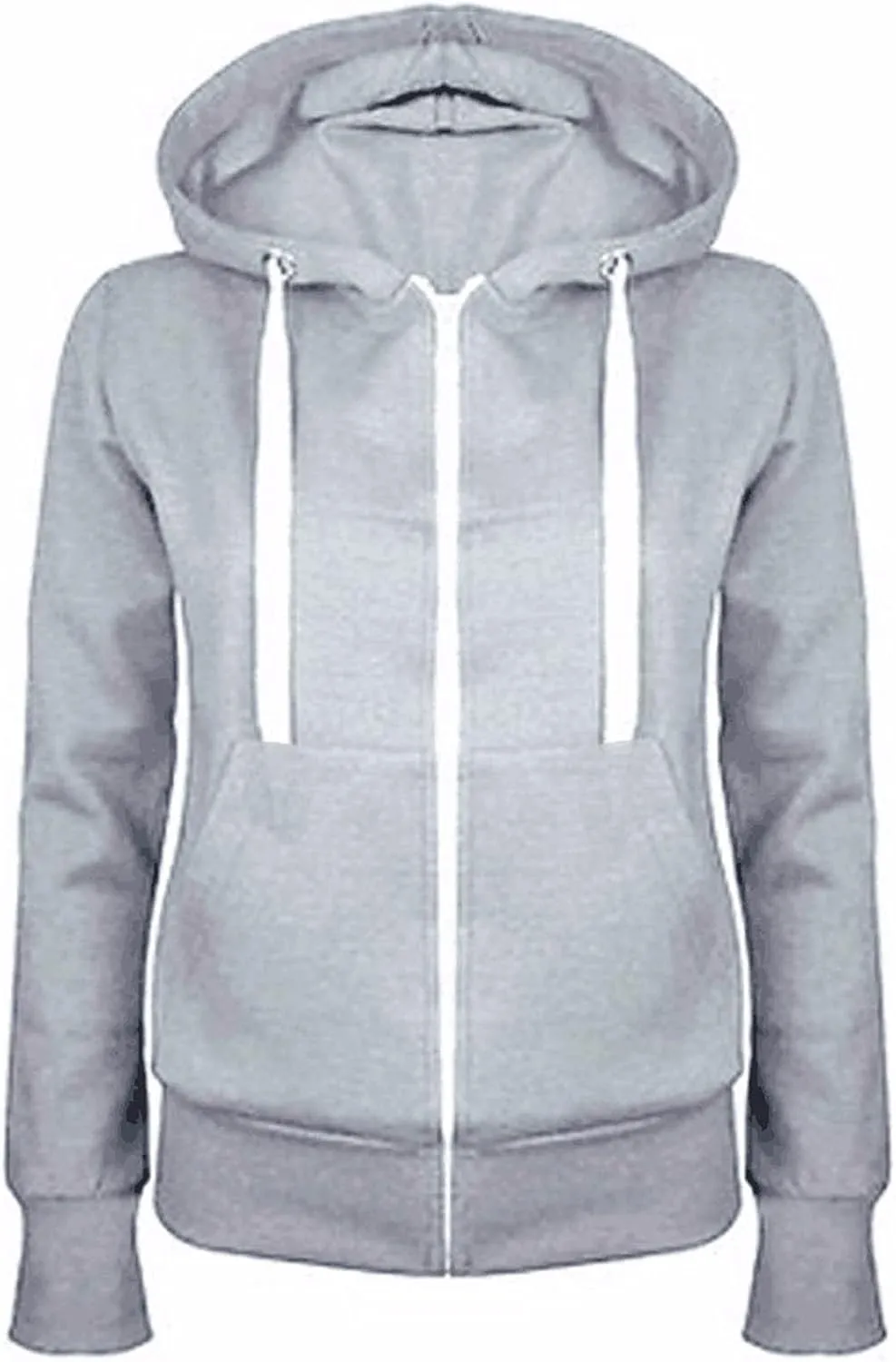 Fashion Hoodies Womens Long Sleeve Full Zip Up Lightweight Sweatshirt Casual Loose Fit Solid Color-Block Basic Jacket