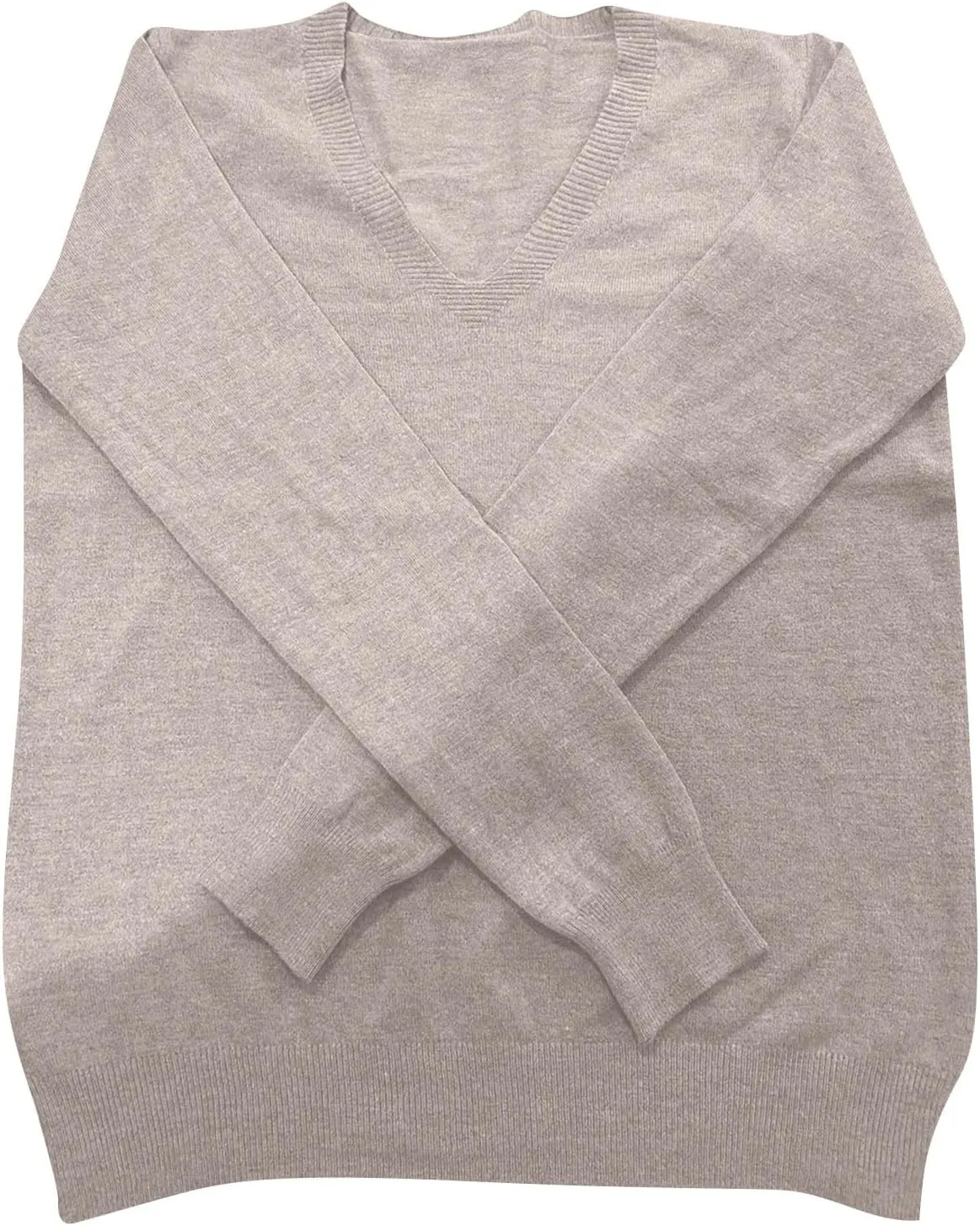 Fleece Pullover Women V Neck Solid Color Soft Lightweight Classic Sweater Trendy Casual Wool Sweater Top