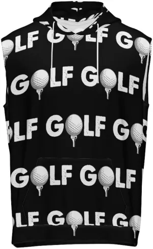 Golf Balls Men's Workout Tank Tops Sleeveless Running Shirts With Hoodie Workout Hooded