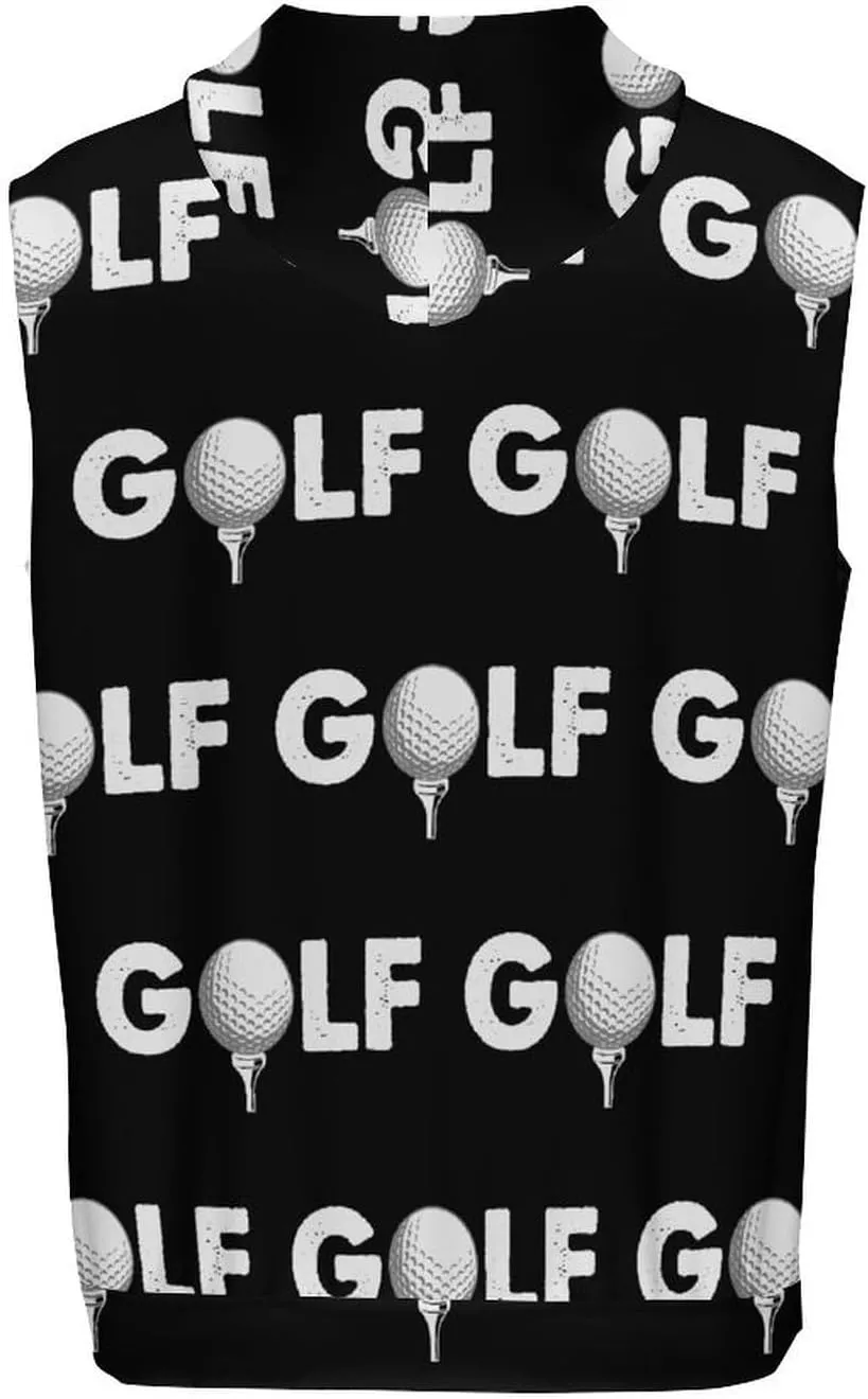 Golf Balls Men's Workout Tank Tops Sleeveless Running Shirts With Hoodie Workout Hooded