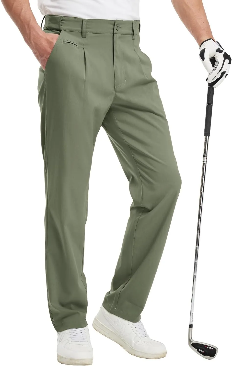 Gopune Men's Lightweight Golf Pants Classic Fit Quick Dry Casual Work Dress Pants