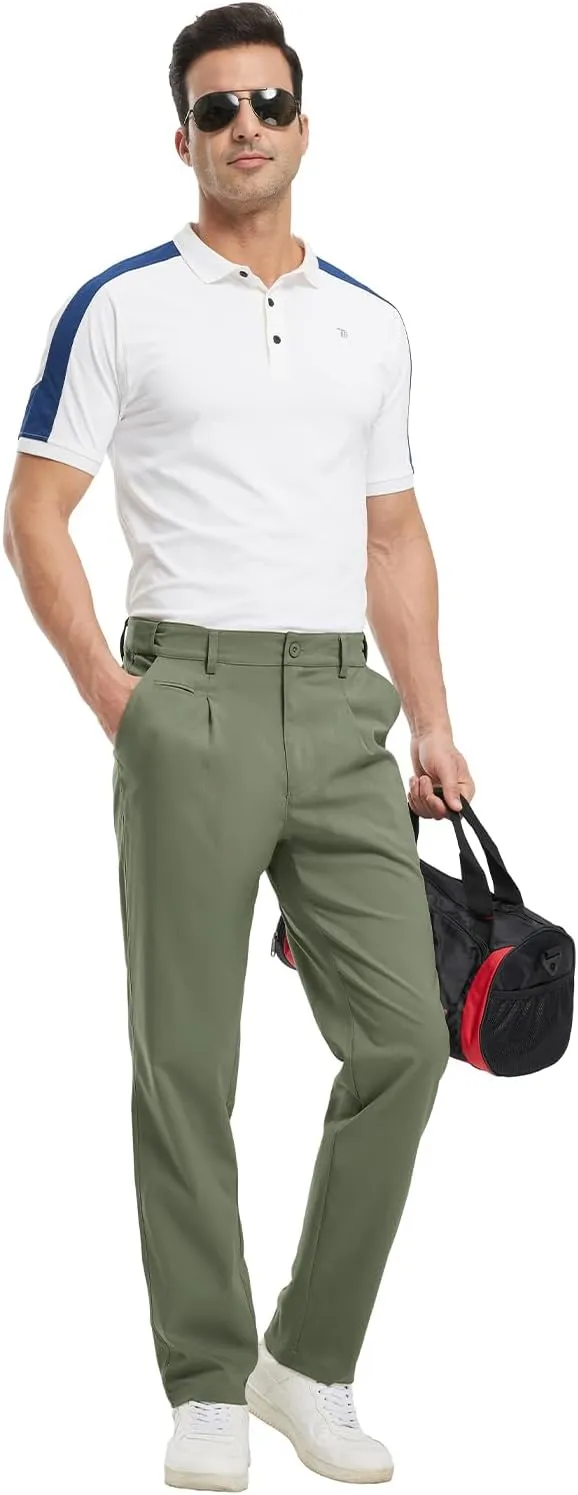 Gopune Men's Lightweight Golf Pants Classic Fit Quick Dry Casual Work Dress Pants
