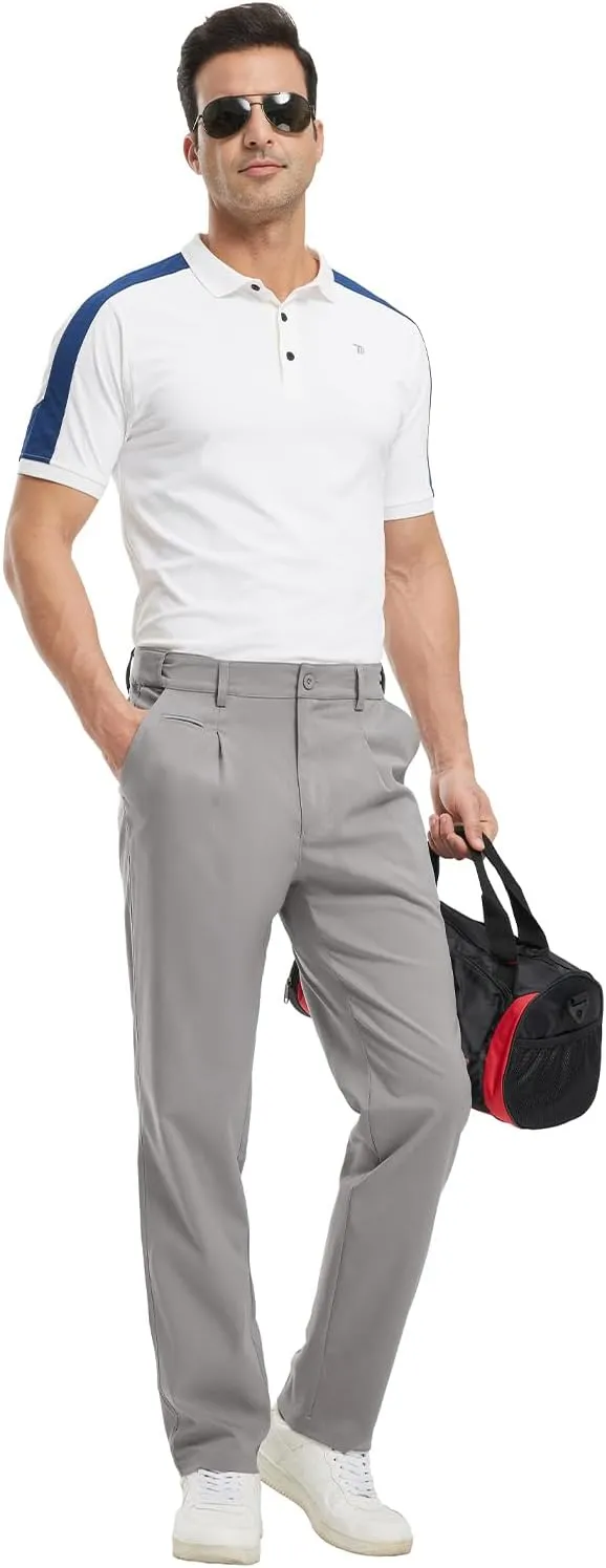 Gopune Men's Lightweight Golf Pants Classic Fit Quick Dry Casual Work Dress Pants