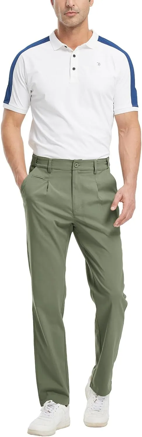 Gopune Men's Lightweight Golf Pants Classic Fit Quick Dry Casual Work Dress Pants