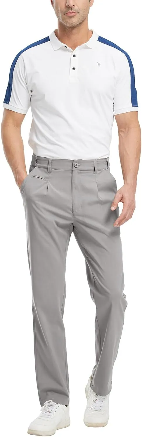 Gopune Men's Lightweight Golf Pants Classic Fit Quick Dry Casual Work Dress Pants