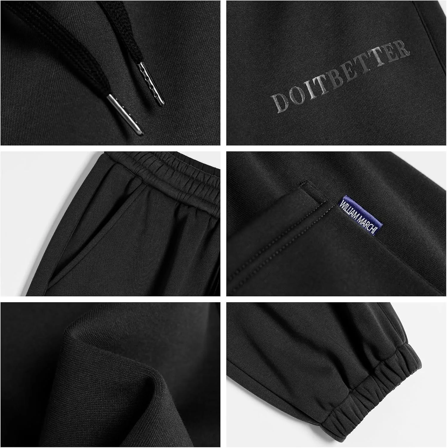 HHZ Men's Cotton Joggers Sweatpants Loose Baggy Gym Workout Yoga Lounge Pants with Elastic Bottom Straight Leg