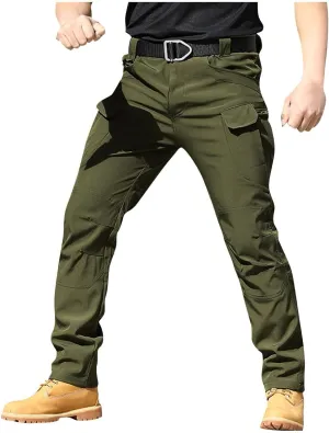 Hiking Pants Men Cargo Multi Pockets Relaxed Fit Pants Ripstop Stretch Slim Fit Pants Trousers Tactical