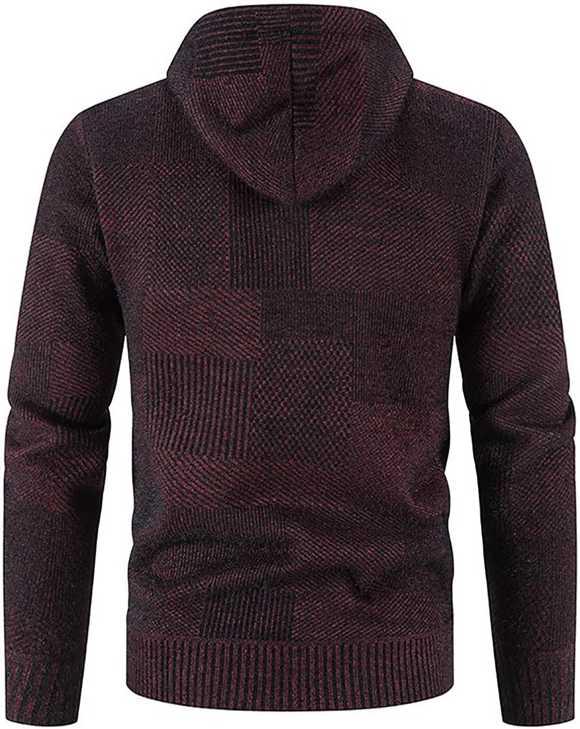 Hooded Fleece Jacket for Men Fashion Autumn Winter Thermal Coats Long Sleeve Slim Fit Sweater Cardigan Jackets