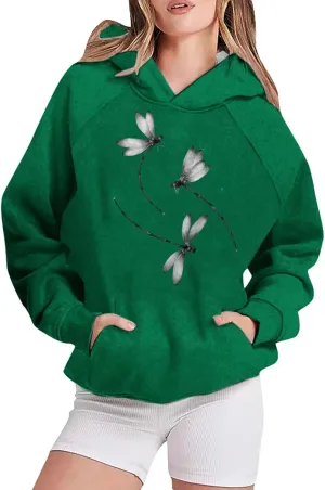 Hoodies & Sweatshirts for Women Oversized Graphic Track Shirts with Pockets Fashion Loose Fit Hooded Pullover Tops