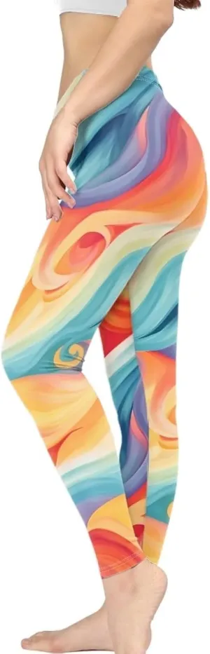 Irisjudy Christmas Cane Candy Leggings for Women Paint Splash High Waist Workout Yoga Pants Snowflake Stretchy Gym Trousers