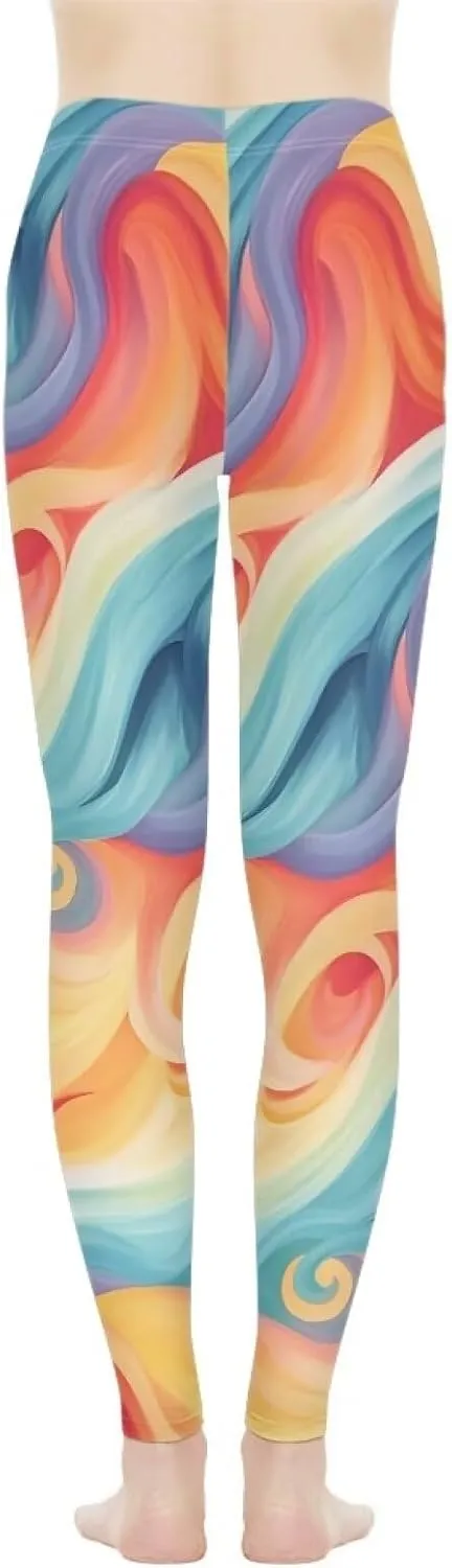 Irisjudy Christmas Cane Candy Leggings for Women Paint Splash High Waist Workout Yoga Pants Snowflake Stretchy Gym Trousers