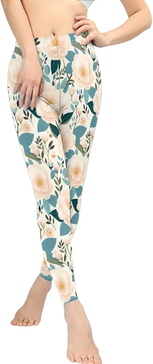 Irisjudy High Waist Yoga Pants for Women, Cute Kawaii Comfy Workout Leggings for Girls, Tummy Control Stretchy Tights XS-3XL