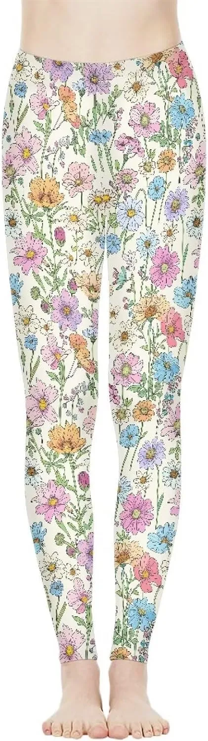 Irisjudy High Waist Yoga Pants for Women, Cute Kawaii Comfy Workout Leggings for Girls, Tummy Control Stretchy Tights XS-3XL