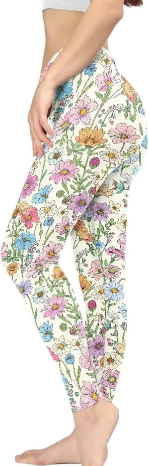 Irisjudy High Waist Yoga Pants for Women, Cute Kawaii Comfy Workout Leggings for Girls, Tummy Control Stretchy Tights XS-3XL