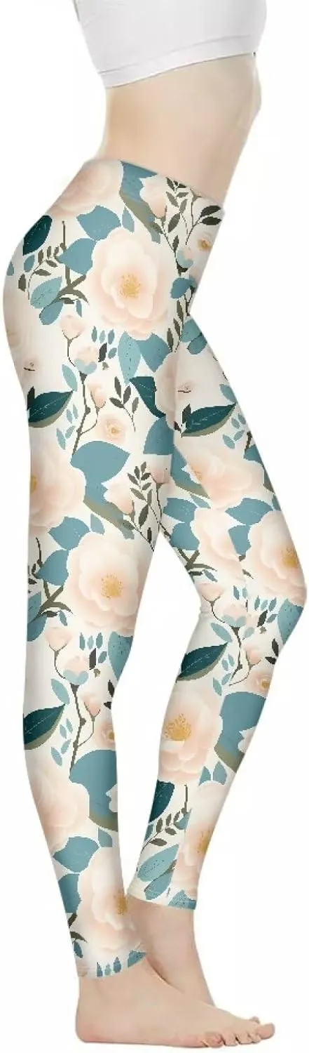 Irisjudy High Waist Yoga Pants for Women, Cute Kawaii Comfy Workout Leggings for Girls, Tummy Control Stretchy Tights XS-3XL