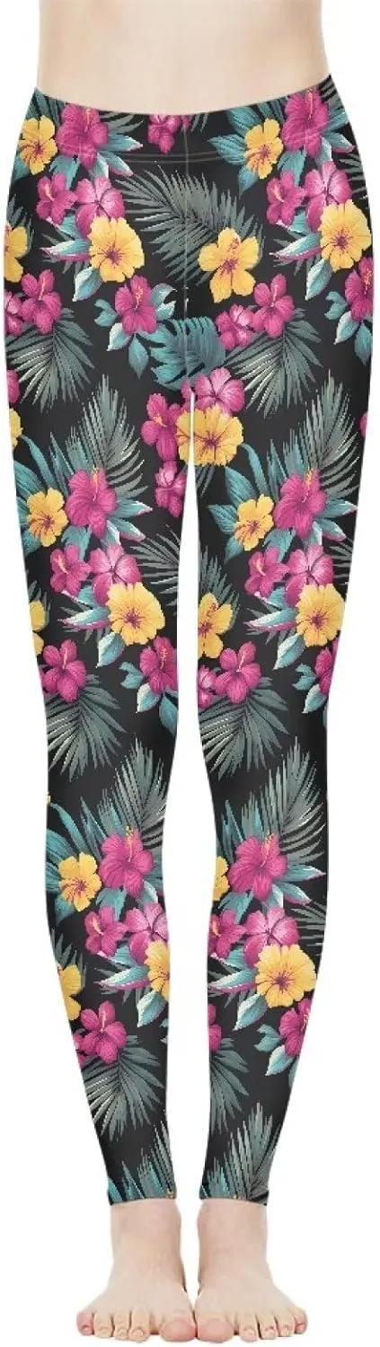Irisjudy High Waist Yoga Pants for Women, Cute Kawaii Comfy Workout Leggings for Girls, Tummy Control Stretchy Tights XS-3XL