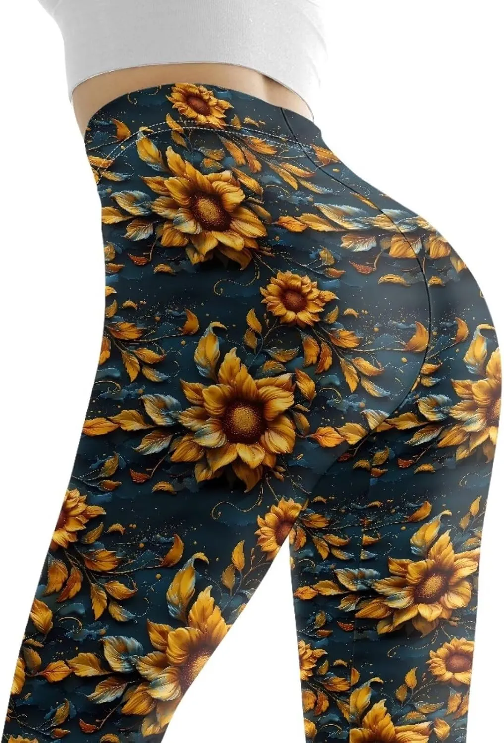 Irisjudy High Waist Yoga Pants for Women, Cute Kawaii Comfy Workout Leggings for Girls, Tummy Control Stretchy Tights XS-3XL