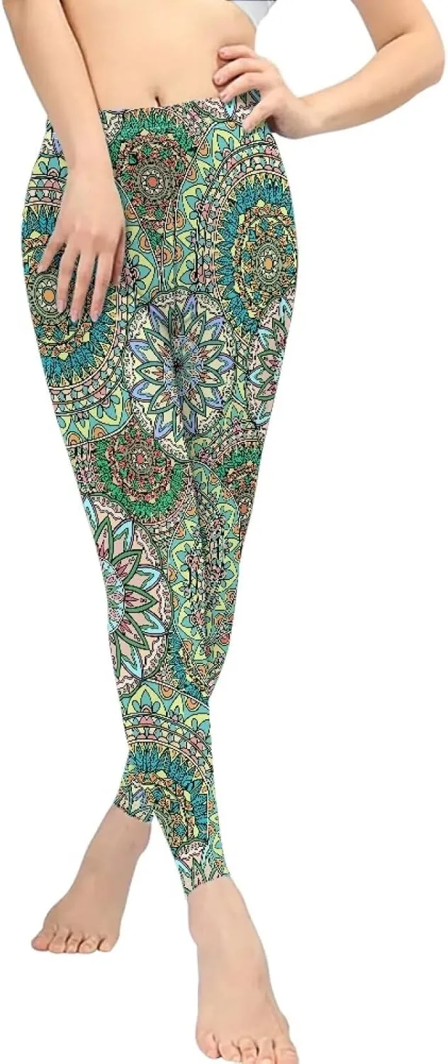 Irisjudy Women's Yoga Pants Sexy Lip Print High Waisted Stretchy Joggers Romantic Red Rose Leggings Tummy Control Gym Pants