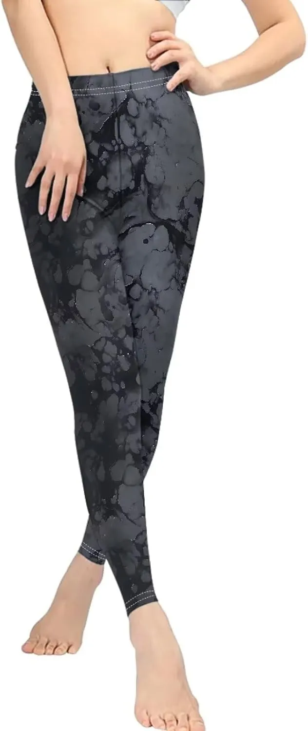 Irisjudy Women's Yoga Pants Sexy Lip Print High Waisted Stretchy Joggers Romantic Red Rose Leggings Tummy Control Gym Pants